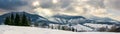 panorama of a mountainous countryside in winter Royalty Free Stock Photo