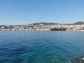 Panorama of the mountains, the Aegean Sea and the city of Kusadasi. Turkey Royalty Free Stock Photo