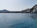 Panorama of the mountains, the Aegean Sea and the city of Kusadasi. Turkey Royalty Free Stock Photo