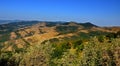 Panorama of mountains with blue sky in Russia Krasnodar region