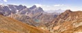 Panorama of the mountains. Lake Kulikolon. Pamir, Tajikistan. HDR