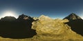 Panorama of mountains. made with the one 360 degree lense camera