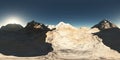 Panorama of mountains. made with the one 360 degree lense camera