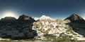 Panorama of mountains. made with the one 360 degree lense camera