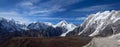 Panorama of Mountains in the nepal himalaya Royalty Free Stock Photo