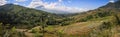 Panorama on the mountains and rice paddies of Flores Island near Ruteng, Indonesia Royalty Free Stock Photo