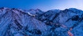 Panorama of the mountains with the road to the ski resort of Chimbulak Royalty Free Stock Photo