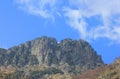 Panorama with mountains, rocks and clouds Royalty Free Stock Photo