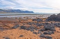 Panorama of Mountains, Sand, and Volcanic Rock