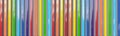 Panorama of Multi-colored painted wood fence Royalty Free Stock Photo