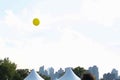 Balloon rising over Panorama Music Festival Royalty Free Stock Photo