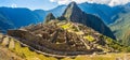 Panorama of Mysterious city - Machu Picchu, Peru,South America. The Incan ruins. Royalty Free Stock Photo