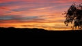 Panorama of a mystically glowing evening sky at sunset time Royalty Free Stock Photo