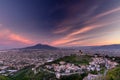 Panorama of Naples and Mount Vesuvius in, Italy. View of Mount V