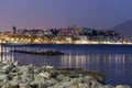 Panorama of Naples and Vesuvius at night Royalty Free Stock Photo