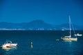 Panorama of Naples, view of the port in the Gulf of Naples,