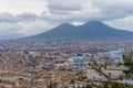 Panorama of Naples, view of the port in the Gulf of Naples. The province of Campania. Italy