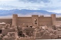 Panorama of narrow streets and walls of ancient persian city built from mud bricks. Rayen Citadel, Mahan, Iran Royalty Free Stock Photo