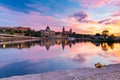 Old Town and Oder river at sunset in Szczecin, Poland Royalty Free Stock Photo