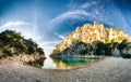 Panorama of nature of Calanques on the azure coast Royalty Free Stock Photo