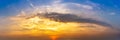 Panorama of nature golden hour morning sky and clouds background Royalty Free Stock Photo