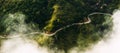 Panorama of nature. The road among tea plantations. The road from the quadcopter. Winding road in the mountains. Landscapes of Sri Royalty Free Stock Photo