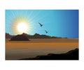 Panorama of Nature-Sunrise Vector illustration