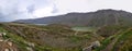 Bitlis, Turkey - 21 May 2011: Panorama of Nemrut crater lake. Panoramic view of the volcano Nemrut. Beautiful blue mountain lake. Royalty Free Stock Photo