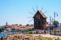 Panorama of Nesebar Windmill Royalty Free Stock Photo