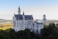 Panorama with Neuschwanstein Castle and lake Forggensee in the background, Germany Royalty Free Stock Photo
