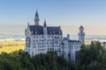 Panorama with Neuschwanstein Castle and lake Forggensee in the background, Germany Royalty Free Stock Photo