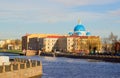 Panorama of Neva Embankment of St. Petersburg.