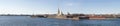 Panorama of the Neva river and the Peter and Paul Fortress. Saint-Petersburg, Russia Royalty Free Stock Photo