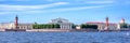 Panorama of the Neva river with the Stock Exchange, St Petersburg Russia