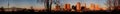 Panorama of New Orleans Skyline at sunrise Royalty Free Stock Photo