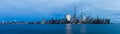 panorama of New York City at night Royalty Free Stock Photo