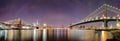 Panorama of New York City, USA skyline at night