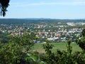 Panorama of the newer part of the town from the lookout on the old town of Labin - Istria, Croatia / Panorama na noviji dio Labina Royalty Free Stock Photo