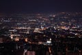 Panorama of night Moscow from Ostankinskaya TV Tower Royalty Free Stock Photo