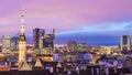 Panorama of the night Tallinn, Estonia Royalty Free Stock Photo