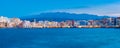 Panorama of night Venetian quay, Chania, Crete Royalty Free Stock Photo