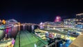 Sydney night view of Harbour Bridge and City Skyline of circular quay nsw Australia Royalty Free Stock Photo