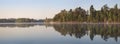 Panorama of Northern Minnesota Lakeshore on a Calm Morning During Spring