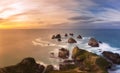 Panorama Nugget Rock at Nugget point lighthouse is famous landmark in south island, New Zealand. Royalty Free Stock Photo