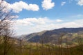 Panorama of Nure valley in springtime in Emilia romagna