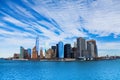 Panorama of NYC Manhattan skyscrapers from water