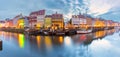 Panorama of Nyhavn in Copenhagen, Denmark.