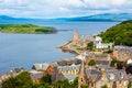 Panorama of Oban, a resort town within the Argyll and Bute council area of Scotland. Royalty Free Stock Photo