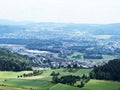 Panorama from the observation tower Altberg or landscape from the Lookout Point Altberg, Daellikon - Switzerland