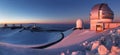 Panorama of Observatories at Mauna Kea Summit Royalty Free Stock Photo